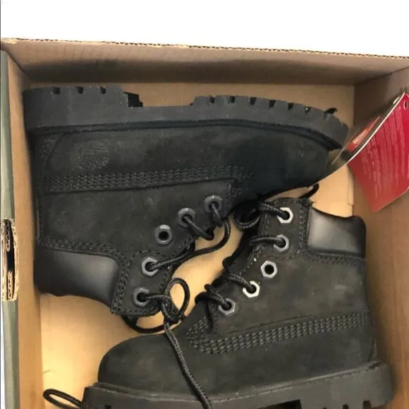New Timberland Premium 6” 12807 BLK Toddler Boots5