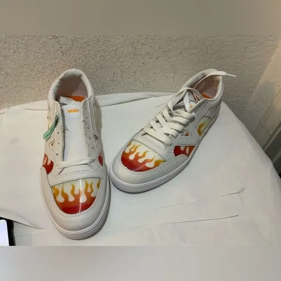 New VANS Lowland Cc True White Flame Sneakers Skate Shoes  mens 13