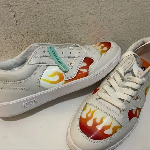 New VANS Lowland Cc True White Flame Sneakers Skate Shoes  mens 13