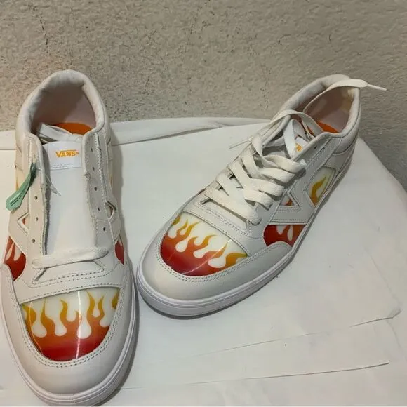 New VANS Lowland Cc True White Flame Sneakers Skate Shoes  mens 13