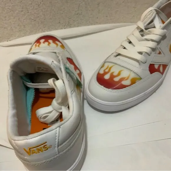 New VANS Lowland Cc True White Flame Sneakers Skate Shoes  mens 13