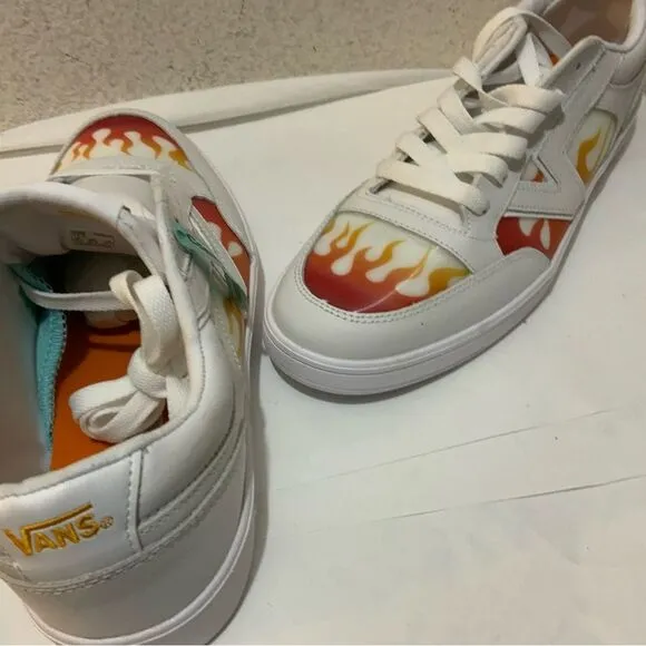 New VANS Lowland Cc True White Flame Sneakers Skate Shoes  mens 13
