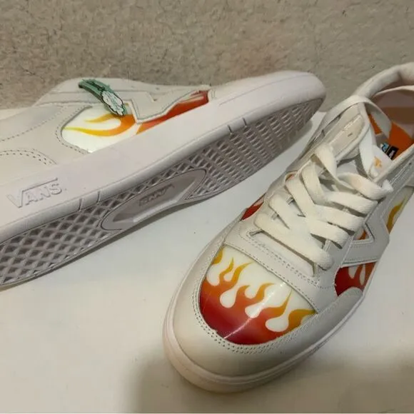 New VANS Lowland Cc True White Flame Sneakers Skate Shoes  mens 13