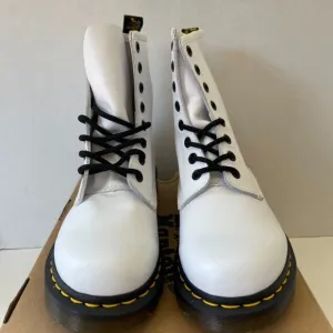 NIB Dr. Martens 1460 White Women's Patent Leather Lace Up Boots