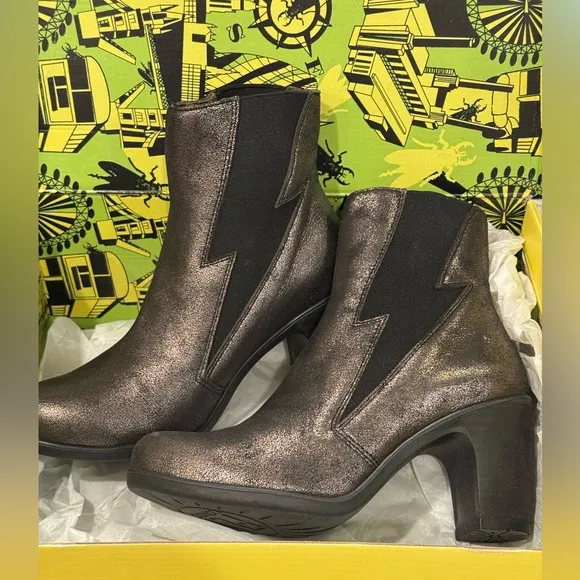 NIB Fly London KIMI Graphite Elasticated Boots Gray Made in Portugal Women 7-7.5