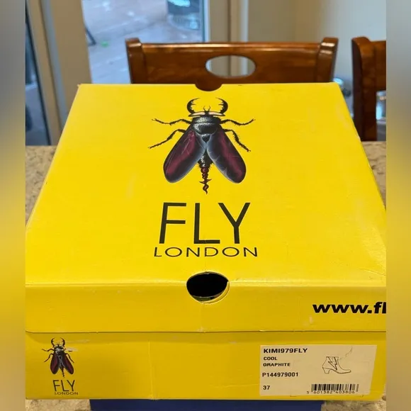 NIB Fly London KIMI Graphite Elasticated Boots Gray Made in Portugal Women 7-7.5