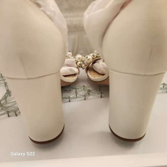 NIB Kate Spade Rosa Pearl Leather Heels. Size 9