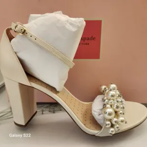 NIB Kate Spade Rosa Pearl Leather Heels. Size 9