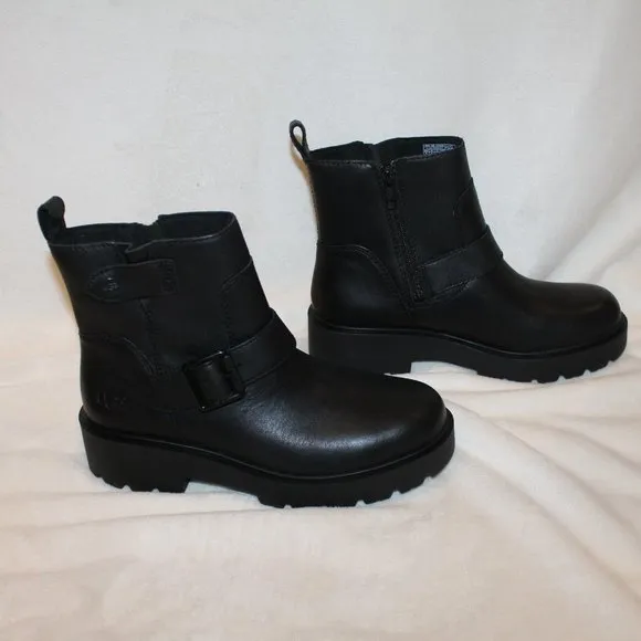 NIB UGG‎ SAOIRSE WATERPROOF LEATHER MOTO ANKLE BOOTS 8.5 BLACK