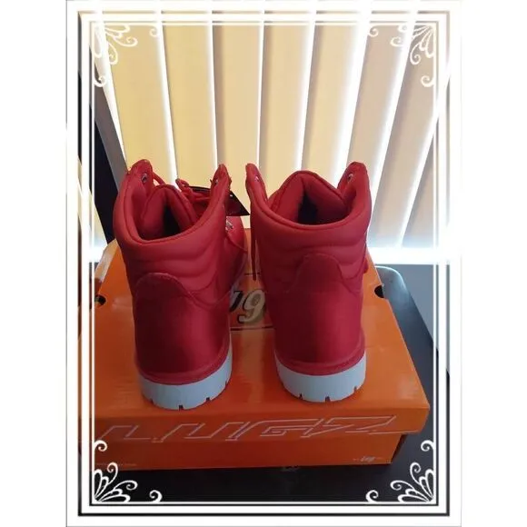 NIB~Lugz Grotto II Mars Red &amp; White Fashion Boots Sz 9.5M