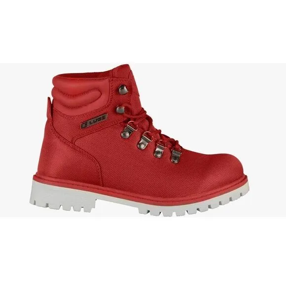 NIB~Women's LUGZ GROTTO II Mars Red &amp; White Hiking/Fashion Ankle Boots Sz 9.5M