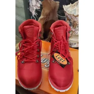 NIB~Women's LUGZ GROTTO II Mars Red &amp; White Hiking/Fashion Ankle Boots Sz 9.5M