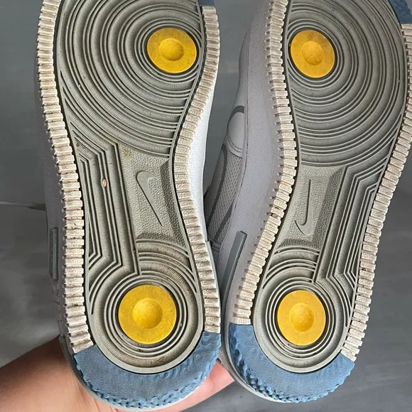 Nike Air force 1 React smoke Grey Gold White Skate Shoes (AF1/Unisex)
