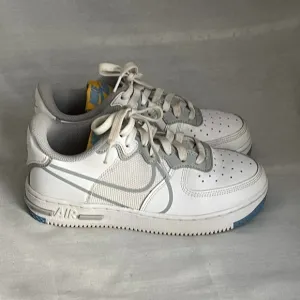Nike Air force 1 React smoke Grey Gold White Skate Shoes (AF1/Unisex)
