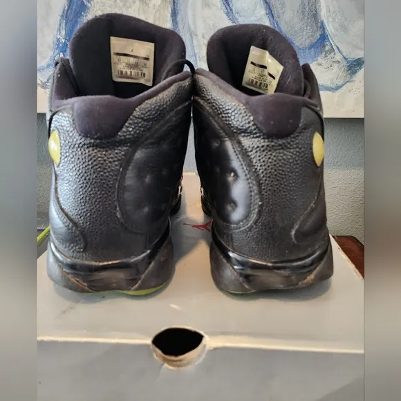 Nike Air Jordan Black and Green Athletic Shoes