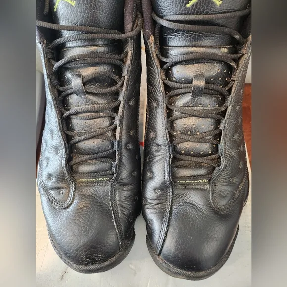 Nike Air Jordan Black and Green Athletic Shoes