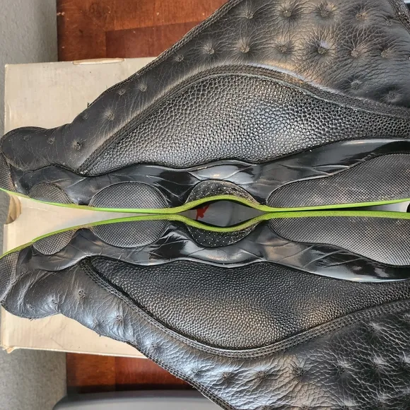 Nike Air Jordan Black and Green Athletic Shoes