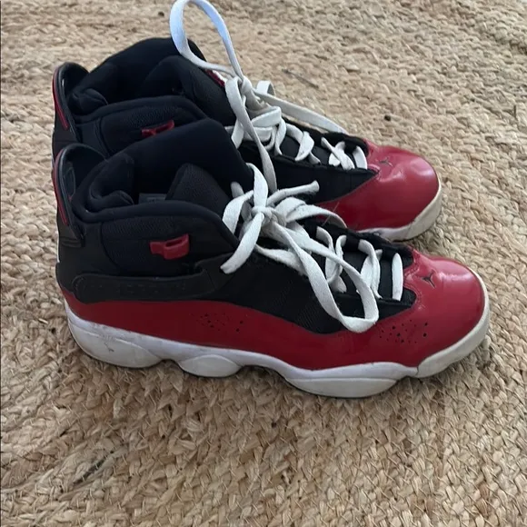 Nike Air Jordan Youth 7 Red and Black Athletic Shoes