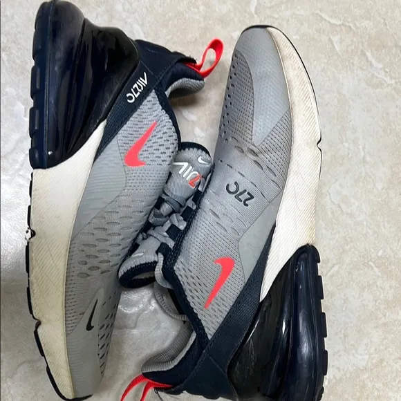 Nike Air Max 270 Boys Gray and Red Shoes