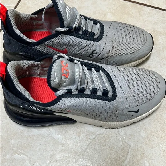 Nike Air Max 270 Boys Gray and Red Shoes