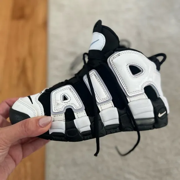 Nike Air More Uptempo Kids' Shoes - Black and White used in great condition