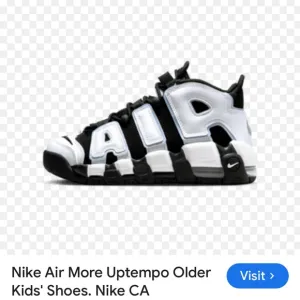 Nike Air More Uptempo Kids' Shoes - Black and White used in great condition