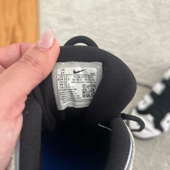 Nike Air More Uptempo Kids' Shoes - Black and White used in great condition