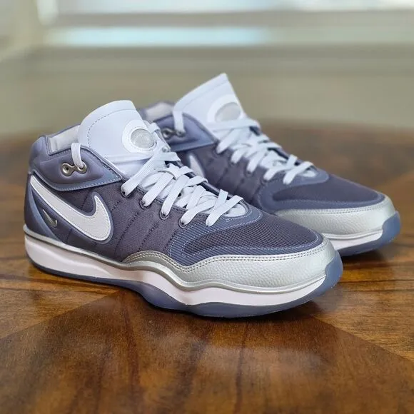 Nike Air Zoom GT Hustle 2 Light Carbon Grey Blue Silver Basketball Shoes 9.5 New