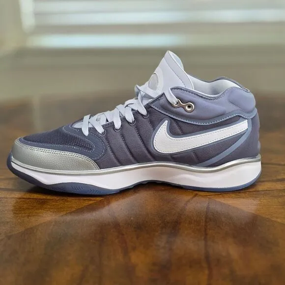 Nike Air Zoom GT Hustle 2 Light Carbon Grey Blue Silver Basketball Shoes 9.5 New