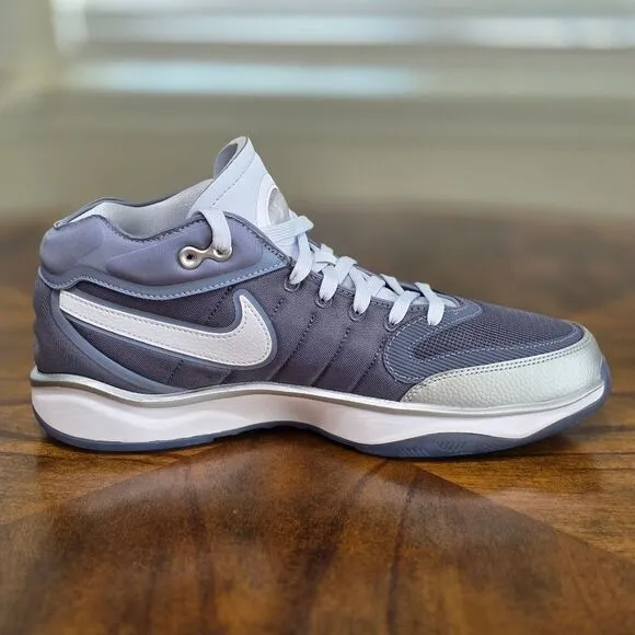 Nike Air Zoom GT Hustle 2 Light Carbon Grey Blue Silver Basketball Shoes 9.5 New