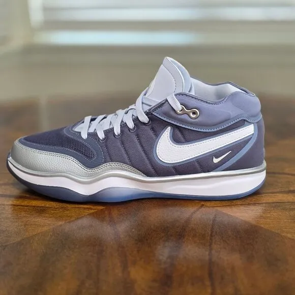 Nike Air Zoom GT Hustle 2 Light Carbon Grey Blue Silver Basketball Shoes 9.5 New