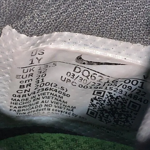 Nike Dunk Low SE (PS) Iron Gray Phantom Ghost Green Size 1Y Halloween DQ6216-001
