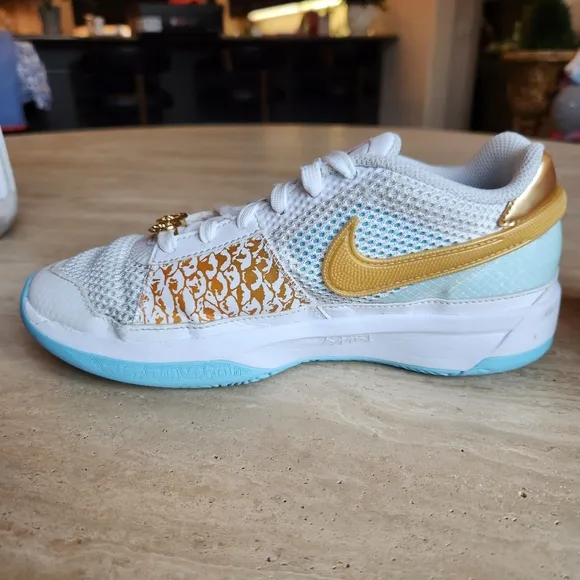 Nike Ja 1 &quot;Chinese New Year &quot; White/Gold Basketball Shoes Boys US 5Y