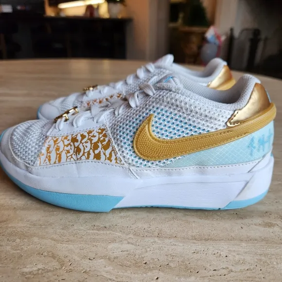 Nike Ja 1 &quot;Chinese New Year &quot; White/Gold Basketball Shoes Boys US 5Y