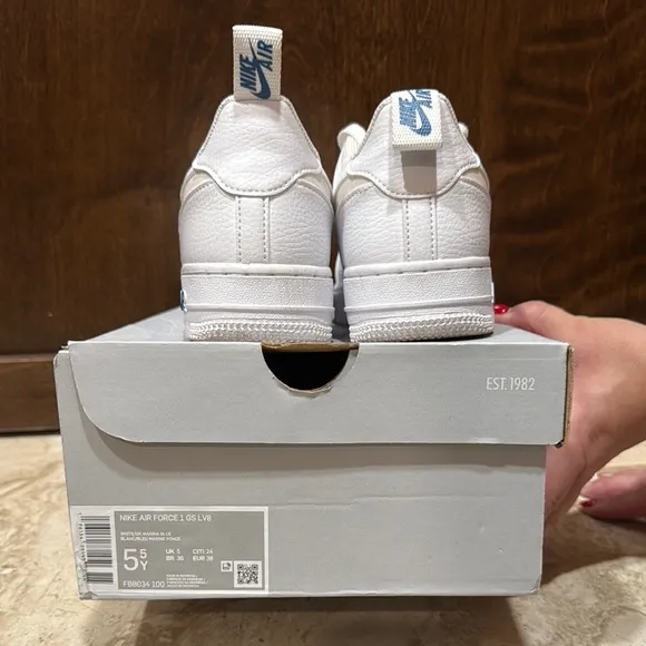 Nike Kids Air Force 1 GS White Shoes