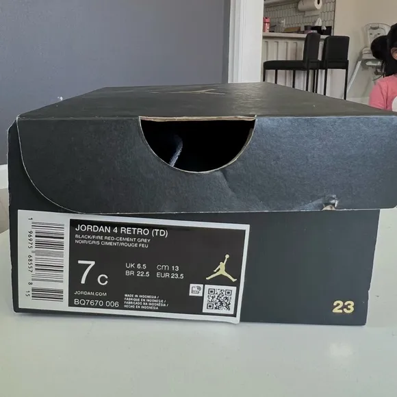 Nike Kids Air Jordan 4 Retro Black and Red Shoes