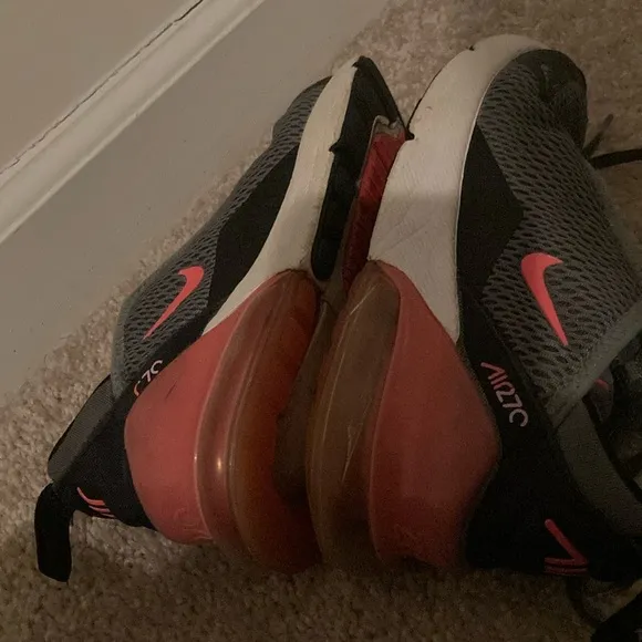 Nike Kids Air Max Gray and Pink Shoes