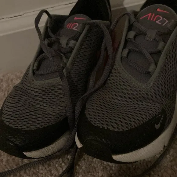 Nike Kids Air Max Gray and Pink Shoes