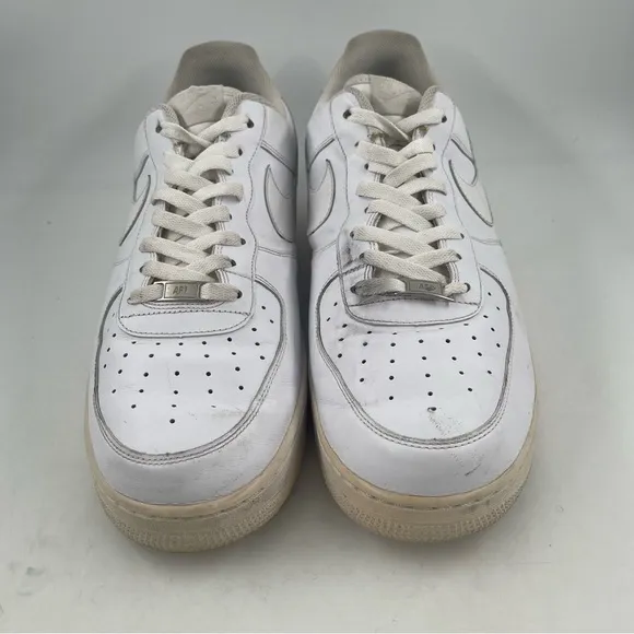 Nike Men’s Air Force One AF1 Low Triple White Leather Shoes - Size 15 315122-111