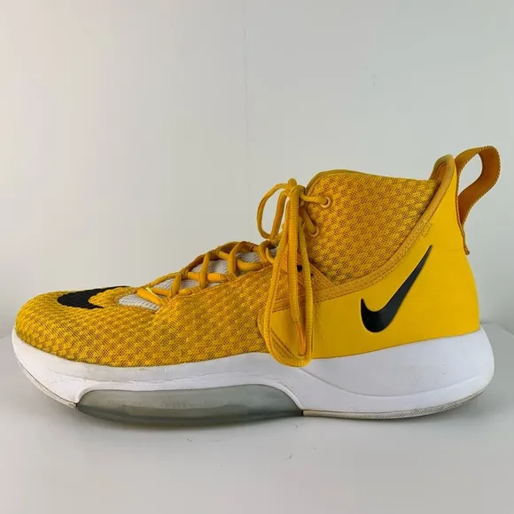 Nike men’s Yellow Zoom Rize TB 'University Gold' hi top basketball shoes size 14