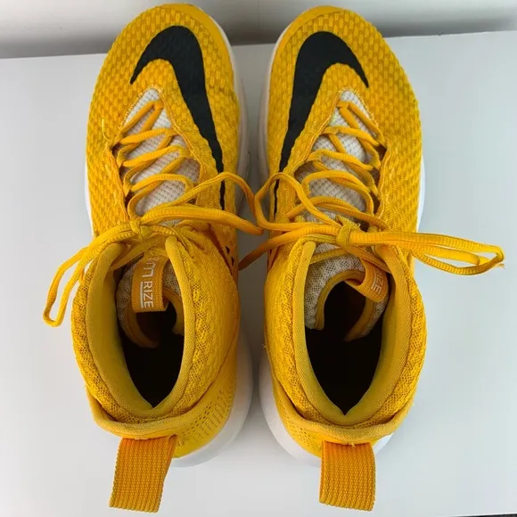 Nike men’s Yellow Zoom Rize TB 'University Gold' hi top basketball shoes size 14