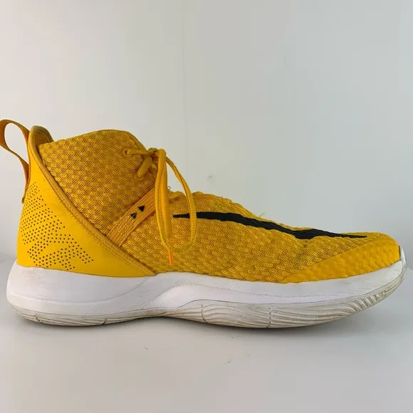 Nike men’s Yellow Zoom Rize TB 'University Gold' hi top basketball shoes size 14