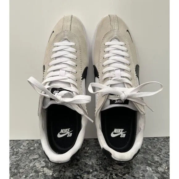 Nike SB BRSB Mens Sz 10.5 White Black Skate Shoes Blazer Bruin Cortez DH9227-101