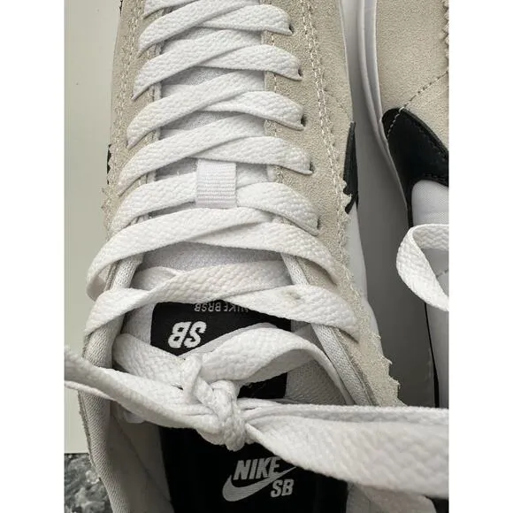 Nike SB BRSB Mens Sz 10.5 White Black Skate Shoes Blazer Bruin Cortez DH9227-101