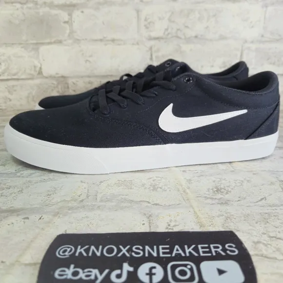 Nike SB Charge Canvas Black White Skate Shoes CD6279-002 Men’s Size 11.5