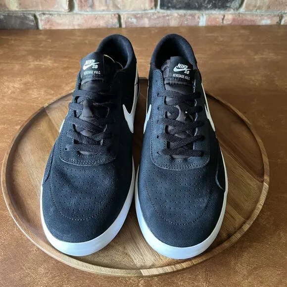 Nike SB Heritage Vulc Black White Skate Sneaker Shoes CD5010-003 Men's Size 13