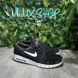Nike SB Janoski Max Suede Skate Shoes Men Size 11.5 Suede Black White 685299-002