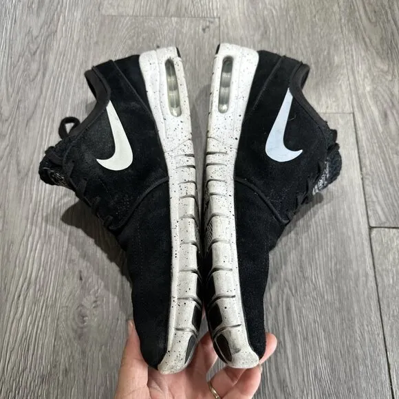 Nike SB Janoski Max Suede Skate Shoes Men Size 11.5 Suede Black White 685299-002