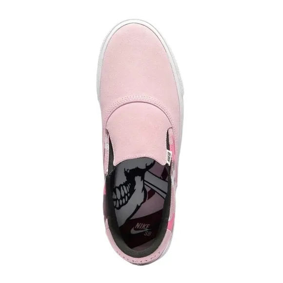 Nike SB Womens Letica Bufoni Verona Pink Camo Slip On Skate Shoes