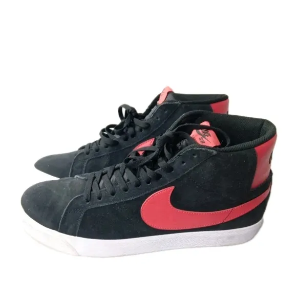 Nike SB Zoom Blazer Mid Skate Shoes Men's Size 11 Black~White~Red~FD0731-002